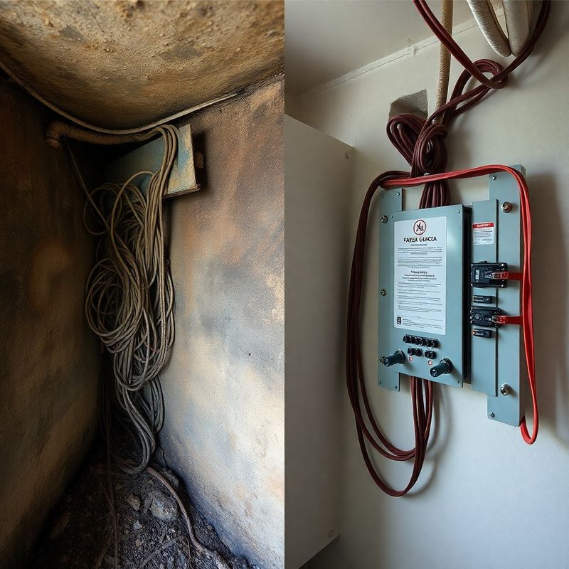 Antes y después de una intervención eléctrica de Flores & García
